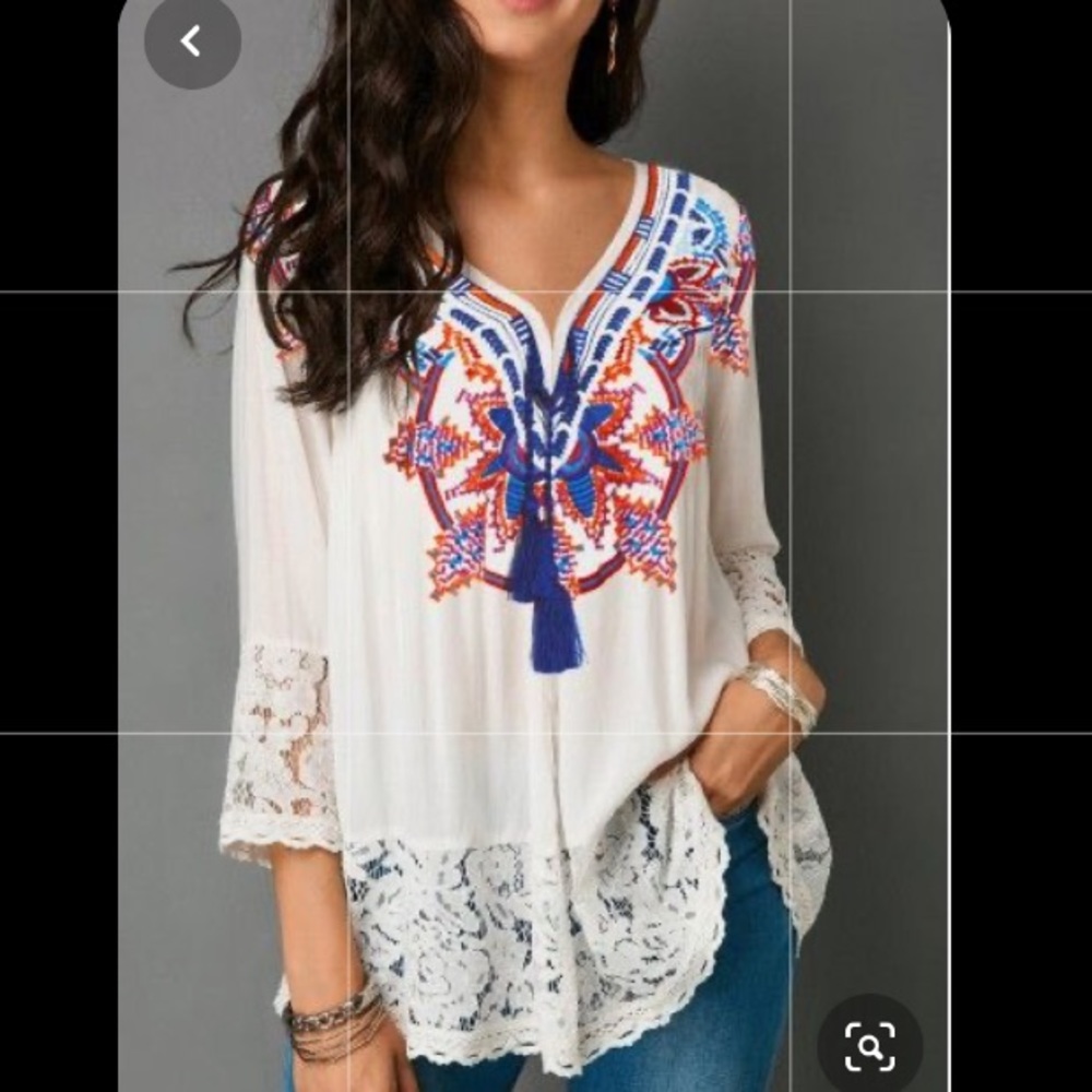 RoseWe white lace blouse